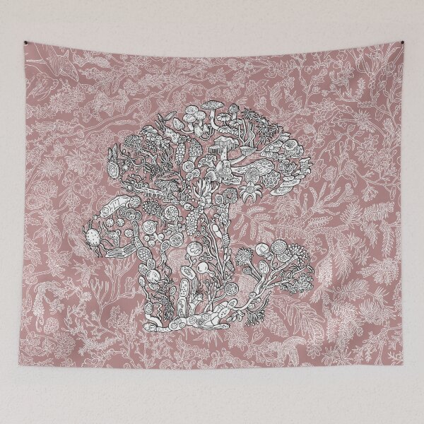 Item preview, Fungi - Evolution - Pink Background designed and sold by EvolutionPoster.