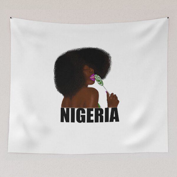 Item preview, Nigerian Pride, Afro Woman Nigeria Flag  designed and sold by Logiamerch.