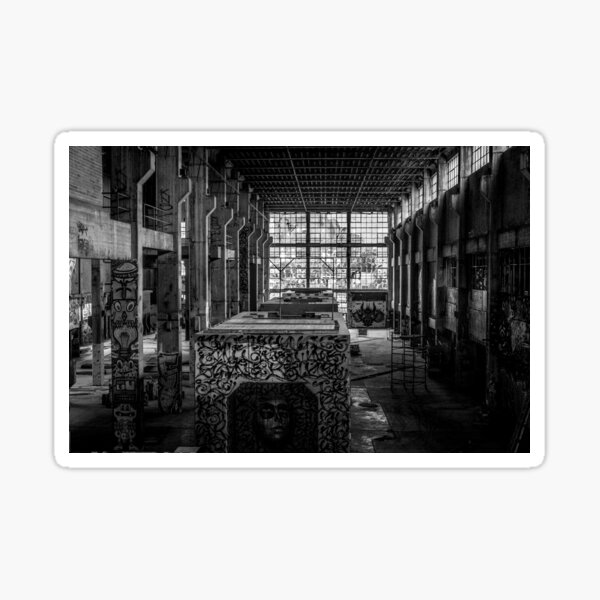 Item preview, Abandoned building print urban architecture black and white photography print poster designed and sold by MidVillageShop.