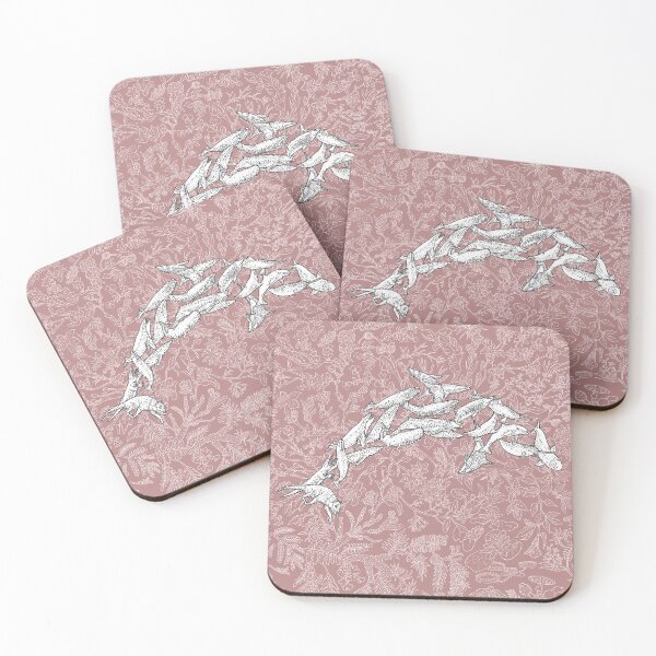 Item preview, Cetacea - Whales and Dolphins - Evolution - Pink Background designed and sold by EvolutionPoster.