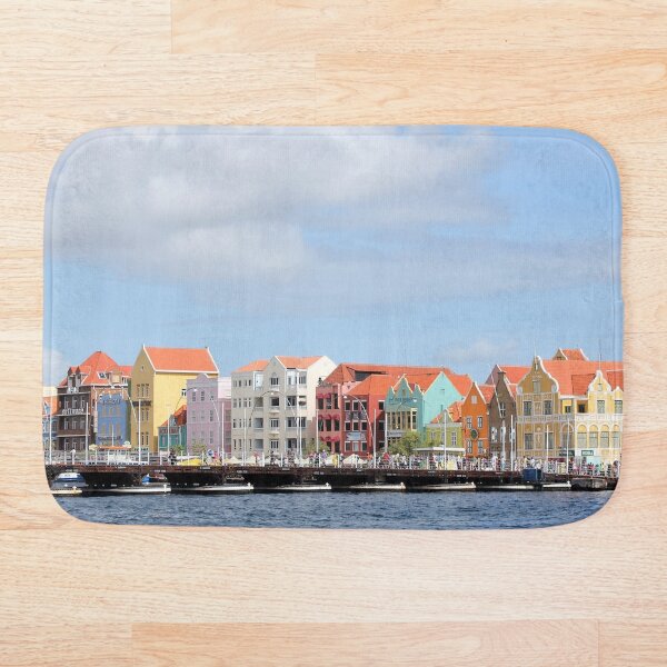 Colorful Houses of Willemstad, Curacao Bath Mat