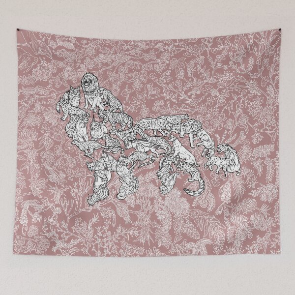 Item preview, Feliformia - Cats - Evolution - Pink Background designed and sold by EvolutionPoster.