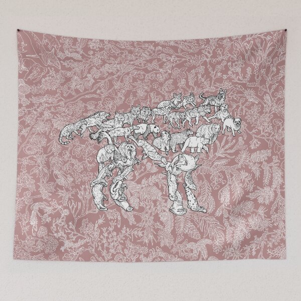 Item preview, Caniformia - Canines, Dogs, Wolves, Bears, Seals - Evolution - Pink Background designed and sold by EvolutionPoster.