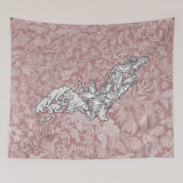 Item preview, Chiroptera - Bats - Evolution - Pink Background designed and sold by EvolutionPoster.