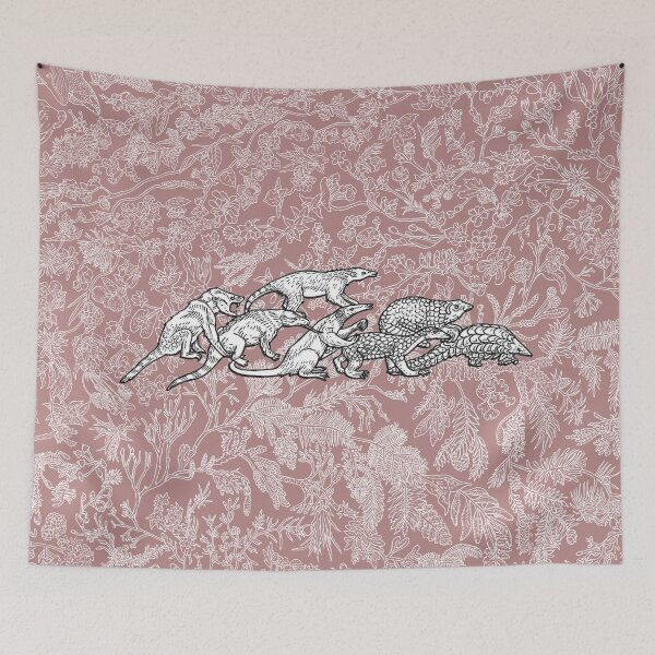 Item preview, Pholidota - Pangolins - Evolution - Pink Background designed and sold by EvolutionPoster.