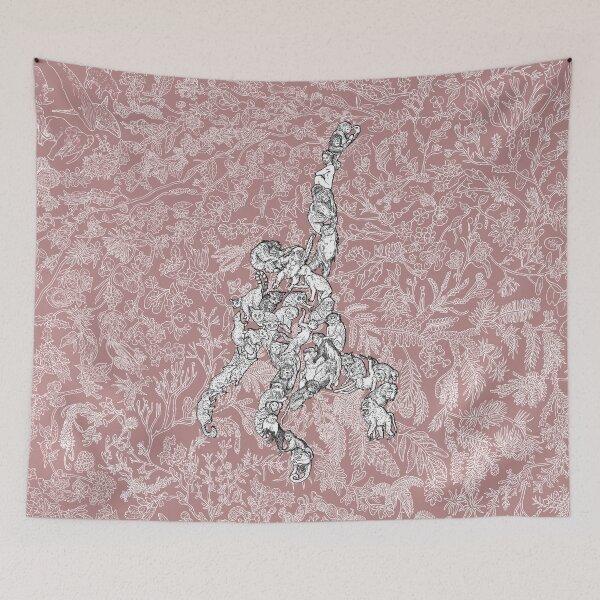 Item preview, Primates - Monkeys, Apes - Evolution - Pink Background designed and sold by EvolutionPoster.