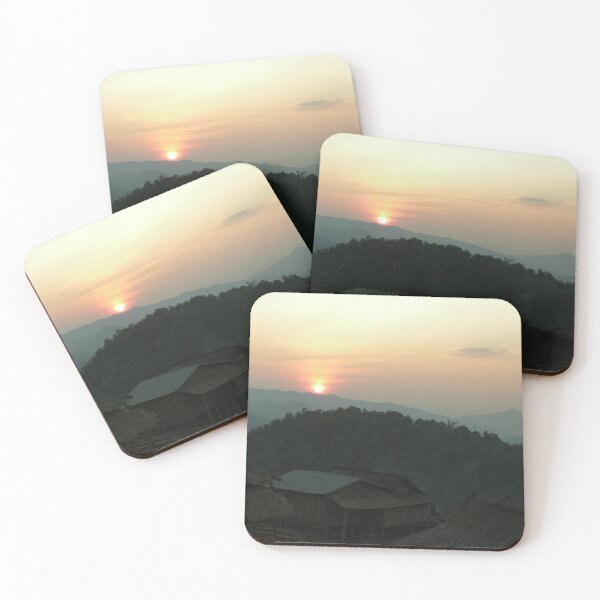 Item preview, Akha Village in the Mountains at Dawn Laos designed and sold by worldways.