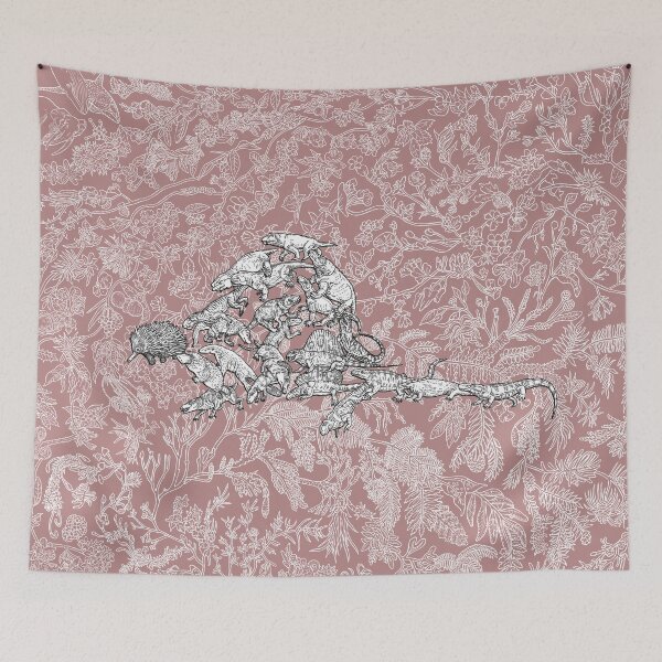 Item preview, Synapsids (stem mammals) - Evolution - Pink Background designed and sold by EvolutionPoster.