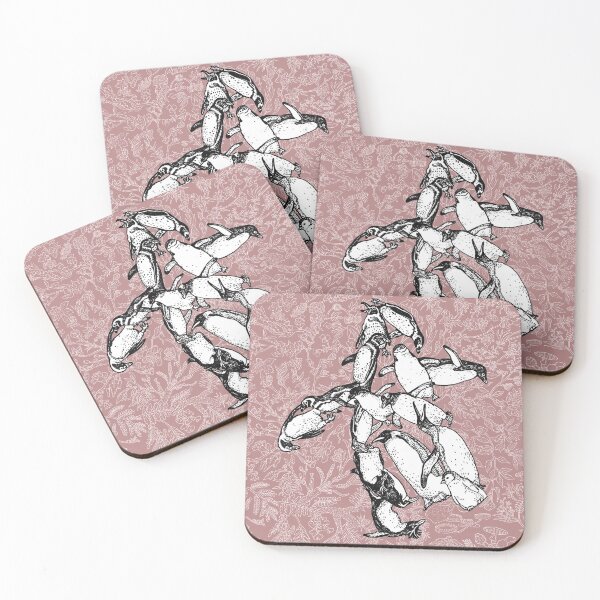 Item preview, Penguins - Birds - Evolution - Pink Background designed and sold by EvolutionPoster.