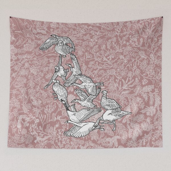 Item preview, Anseriformes - Ducks - Birds - Evolution - Pink Background designed and sold by EvolutionPoster.