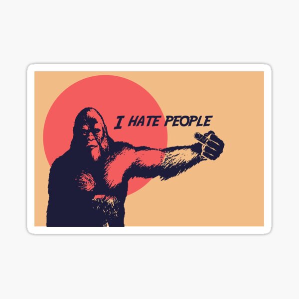 Artikel-Vorschau von Bigfoot Stinkefinger Retro Hate People Geschenkidee, designt und verkauft von Drepicter.