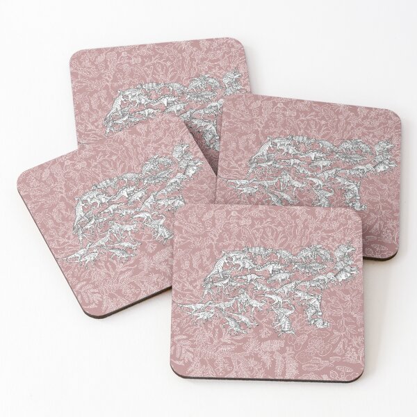 Item preview, Ornithischia - Triceratops - Dinosaurs - Evolution - Pink Background designed and sold by EvolutionPoster.