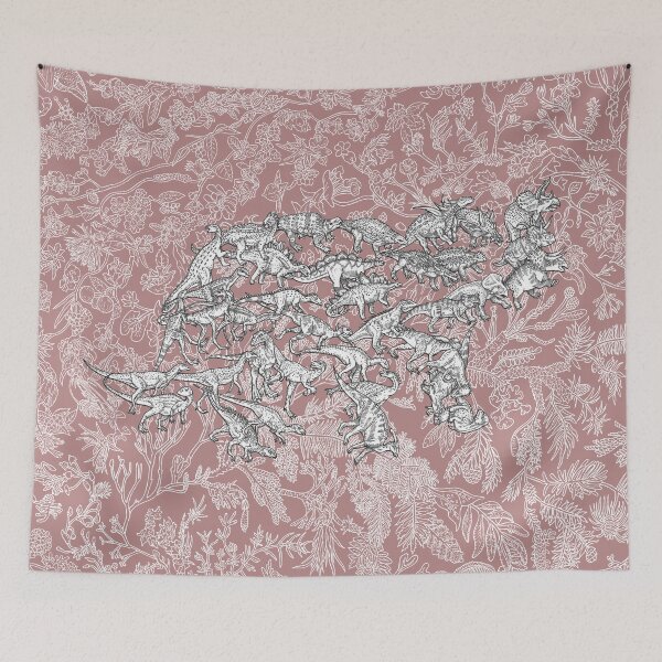Item preview, Ornithischia - Triceratops - Dinosaurs - Evolution - Pink Background designed and sold by EvolutionPoster.