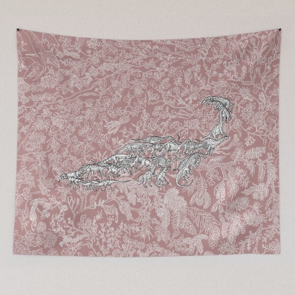 Item preview, Sauropods - Brontosaurus - Evolution - Pink Background designed and sold by EvolutionPoster.