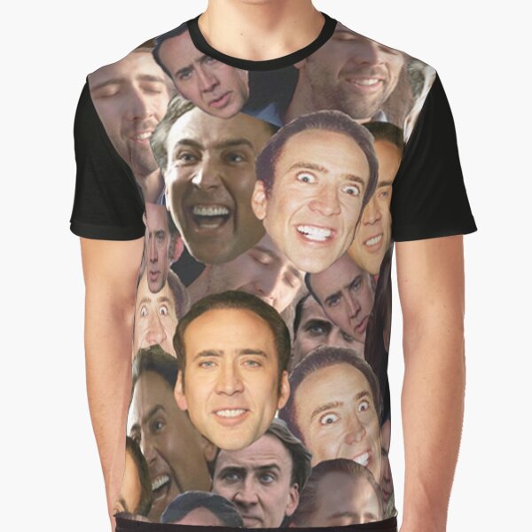 Nicolas Cage face collage t shirt Graphic T-Shirt