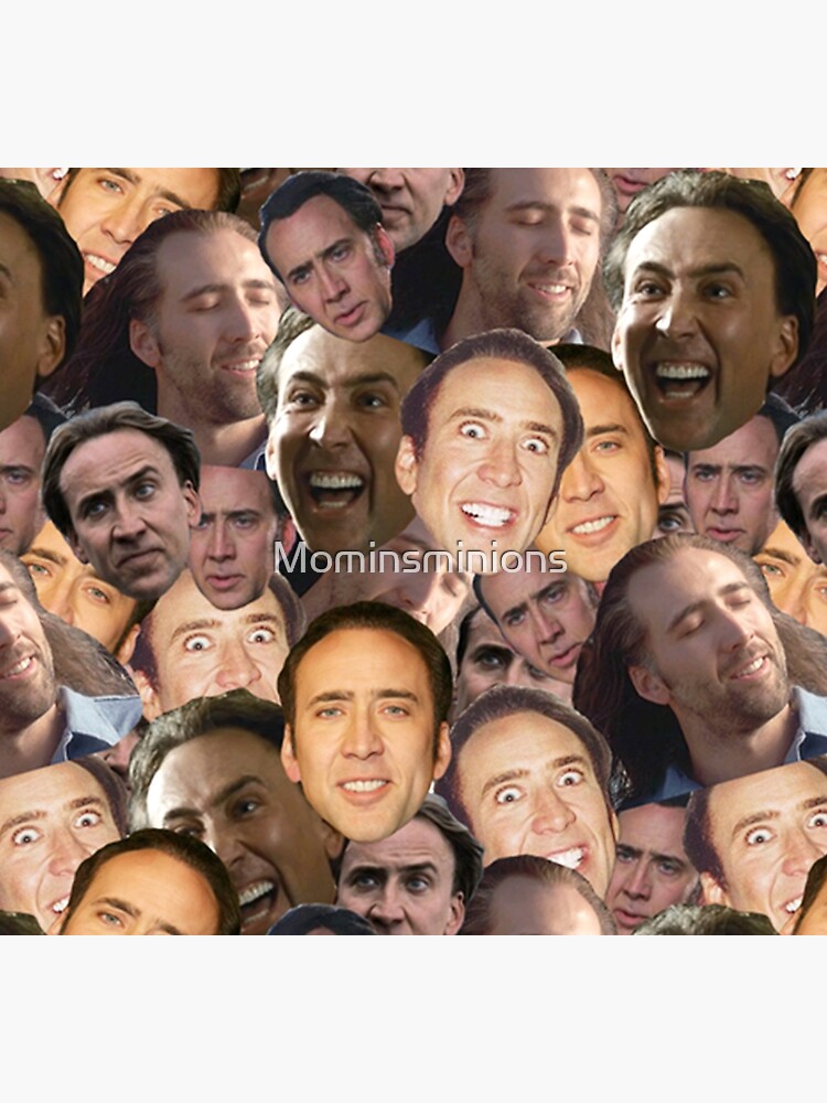 Nicolas Cage face collage t shirt by Mominsminions