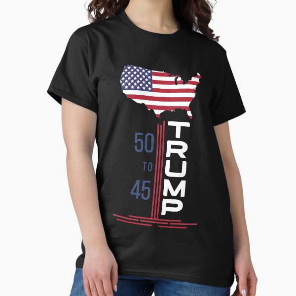 Vista previa del artículo con la obra «Donald Trump 2020, 50 años por 45», diseñado y vendido por Drepicter.