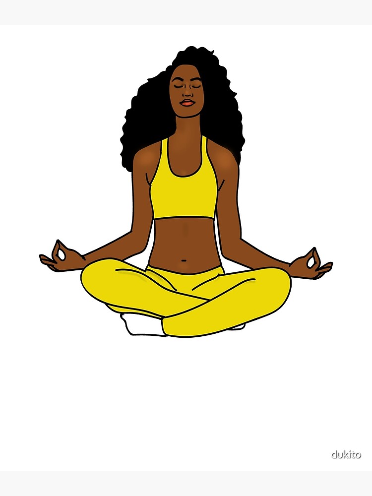 Oatmeal Studios Woman Meditating on Yoga Mat Feminine Funny