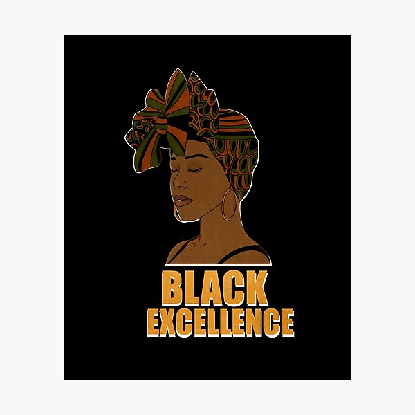 Black Excellence Afro African Woman Kente History Photographic Print