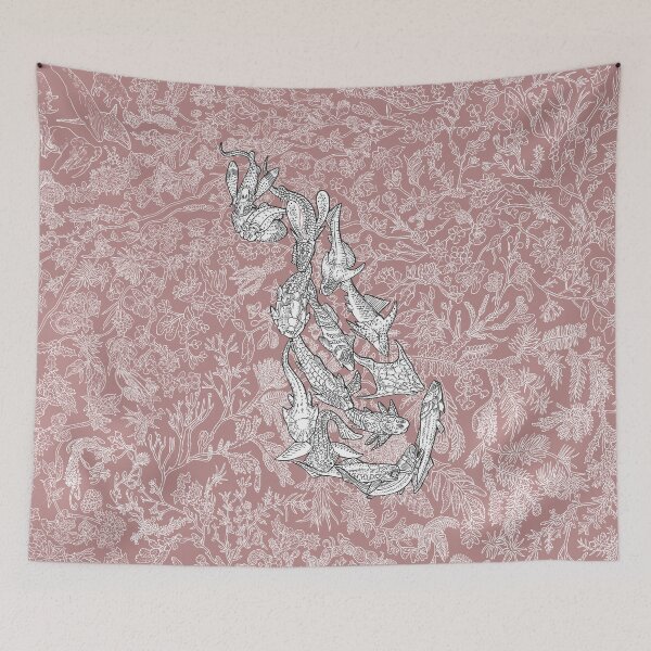 Item preview, Placoderms - Armouredfish - Evolution - Pink Background designed and sold by EvolutionPoster.
