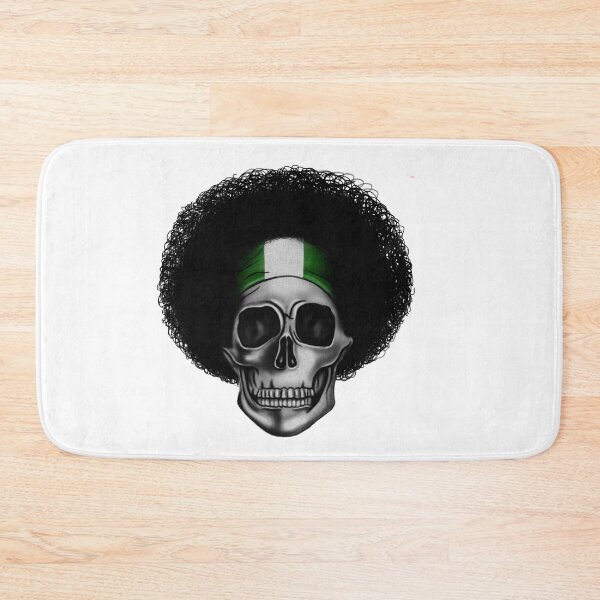 Item preview, Nigerian Afro Skull Nigeria flag	 designed and sold by Logiamerch.
