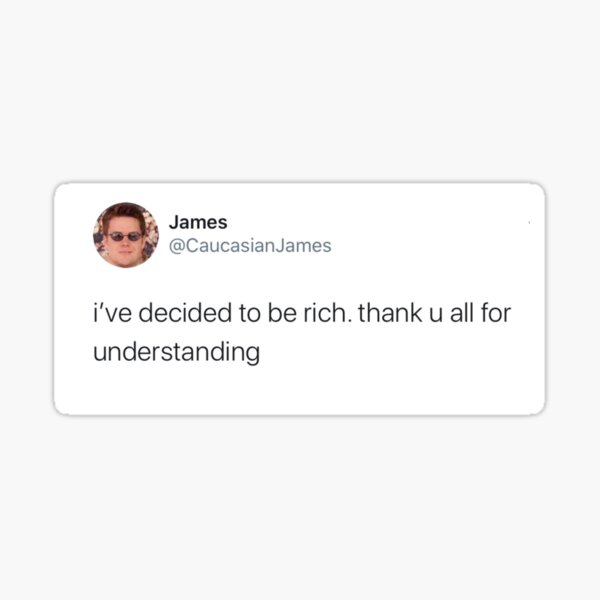 Aperçu de l'œuvre Caucasian James Tweet créée et vendue par kendylmccartney.