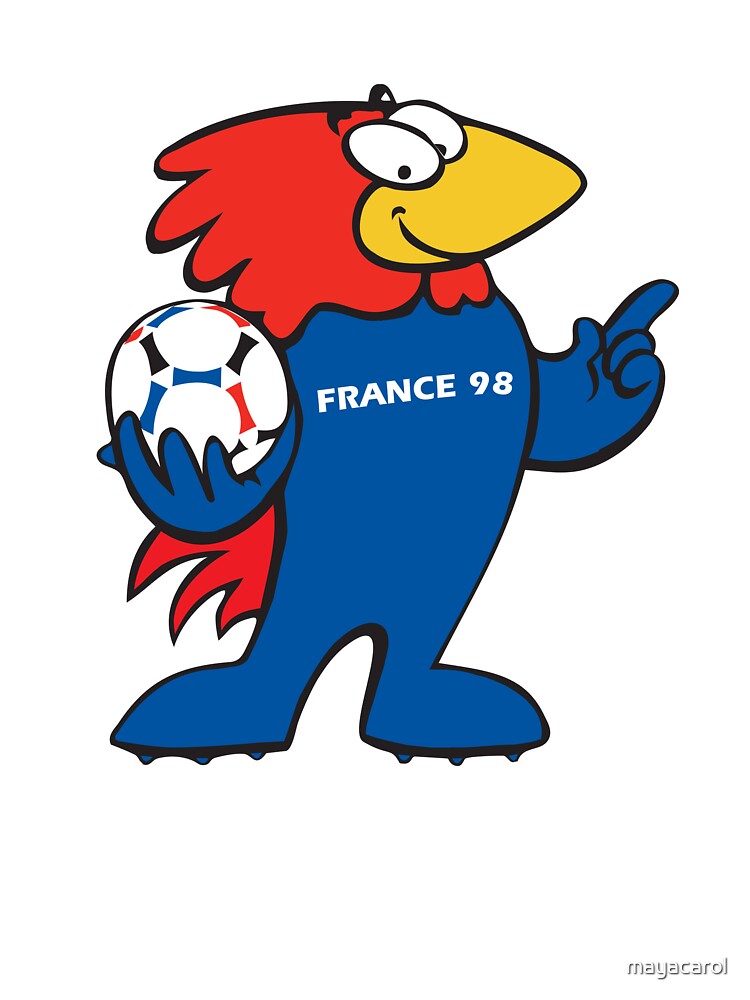 Camiseta para niños «Antigua Copa Mundial de Francia 98 mascota | Campeon  de Francia» de mayacarol | Redbubble
