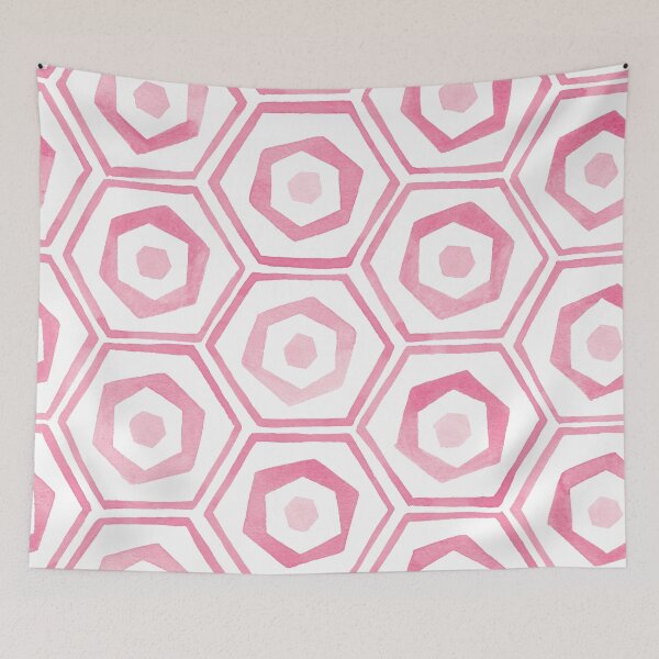 Artikelvorschau, Watercolour Hexagons | Pink entworfen und verkauft von RebeccaFlaherty.