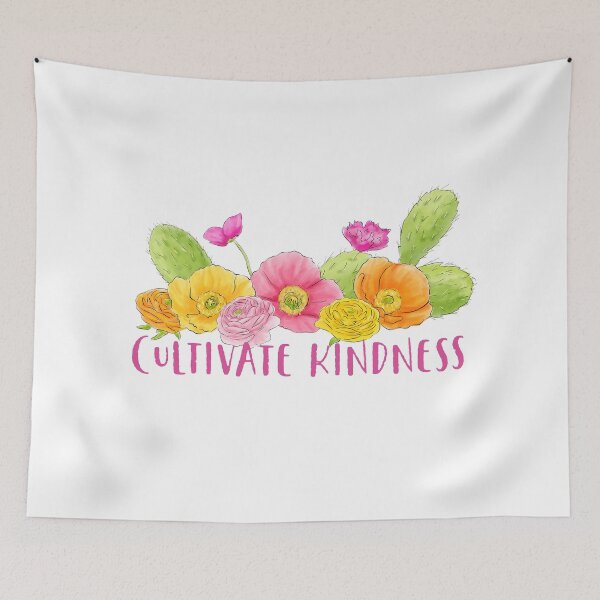 Item preview, Cultivate Kindness: flowers with cactus designed and sold by gsproductsgs.