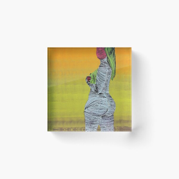 Item preview, Female Posing Nude By ArtGuru 9168 - Acrylic On Paper designed and sold by Art Guru.