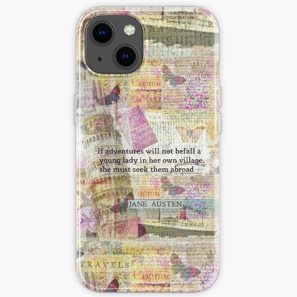 Jane Austen travel adventure quote iPhone Soft Case