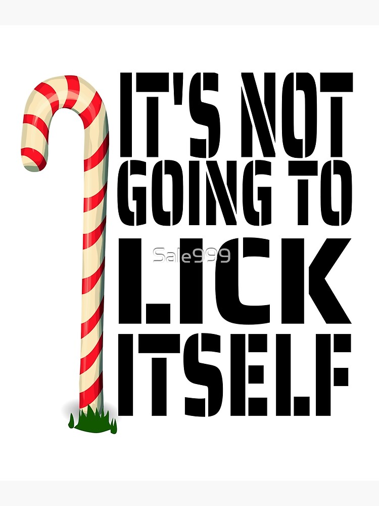 It's Not Gonna Lick Itself Candy Cane Slim Can Coolie (Red) 