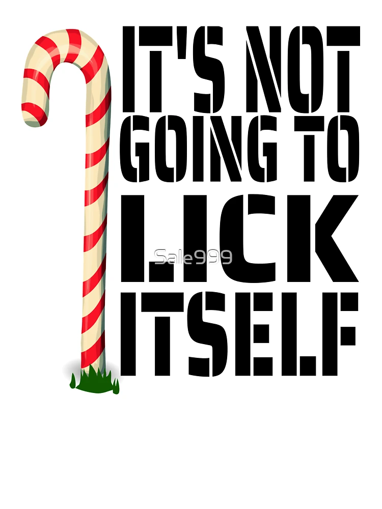 It's Not Gonna Lick Itself Candy Cane Slim Can Coolie (Red) 