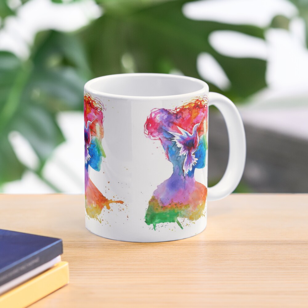 Inner Lands - Woman Silhouette with bird Mug