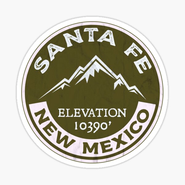 SKI Santa FE Bear RESORT Black RED Yellow Sticker DECAL New MEXICO Snowboard