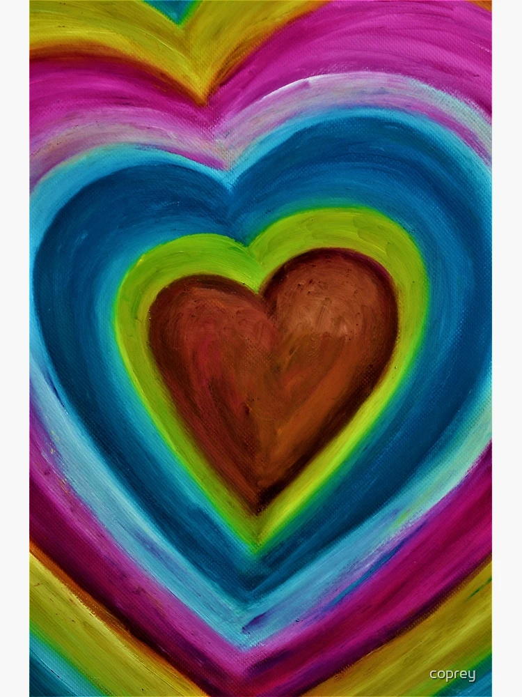 Paint a rainbow abstract painting on a heart shaped canvas – Mont Marte