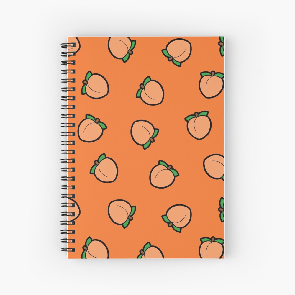 Peach Emoji Pattern Spiral Notebook