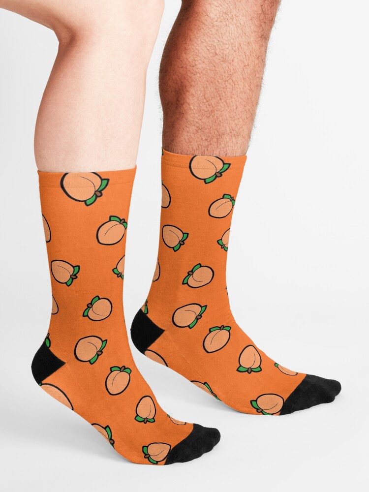 Alternate view of Peach Emoji Pattern Socks