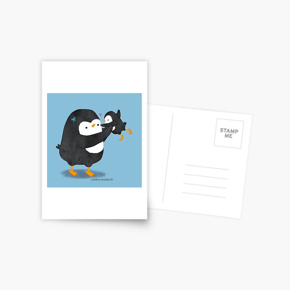 Penguin Mom and Penguin Kid Postcard
