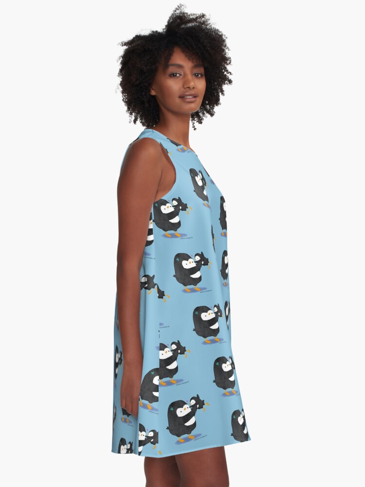 Alternate view of Penguin Mom and Penguin Kid A-Line Dress