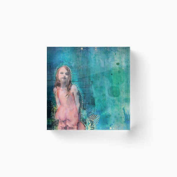 Girl in the Garden Acrylic Block