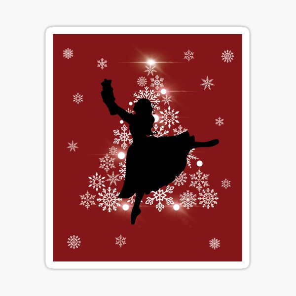 Aperçu de l'œuvre Le ballet Casse-Noisette, Clara et le sapin de Noël - Danse des fêtes de Noël - Rouge créée et vendue par Kate Hyunsu Cho.