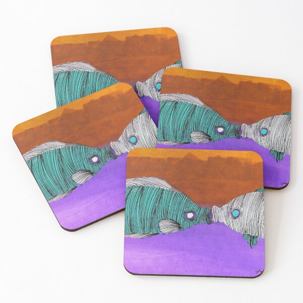 Item preview, Two Fish Kissing By ArtGuru 9264 - Acrylic On Paper designed and sold by Art Guru.