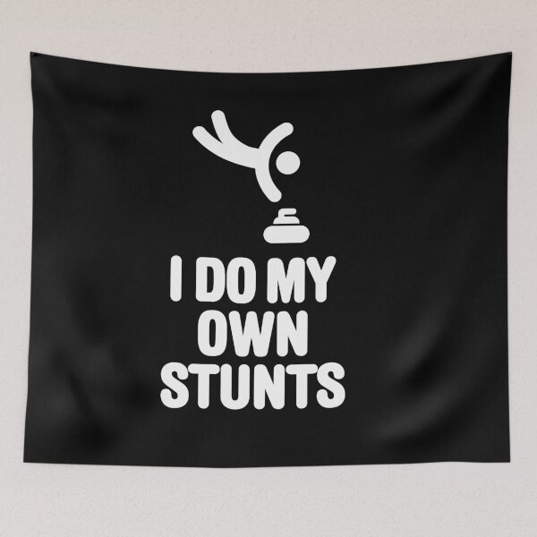 Item preview, 'I DO MY OWN STUNTS' funny curling, curling player designed and sold by LaundryFactory.