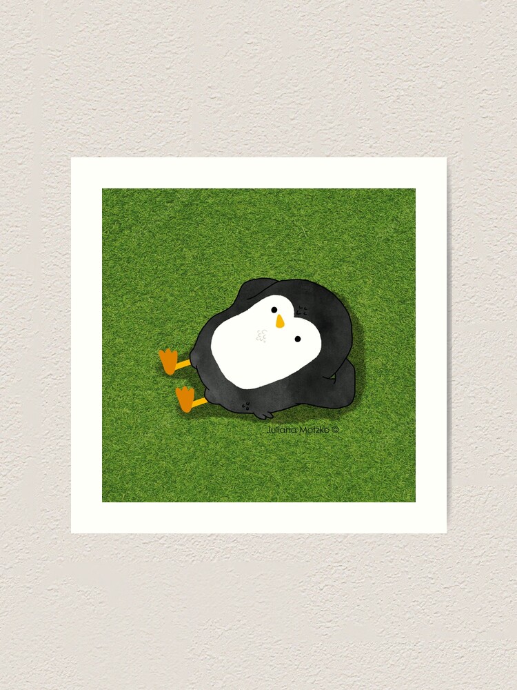 Alternate view of Penguin Laying on the grass Art Print