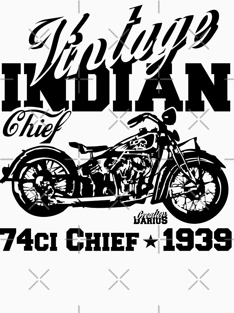 comancha Great Indians Retro Motorcycle T-Shirt