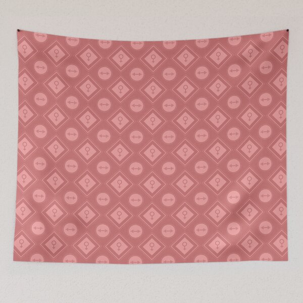 Item preview, Peach Female Weight Lifter Venus Symbol Weights Pattern designed and sold by StudioUnrefined.
