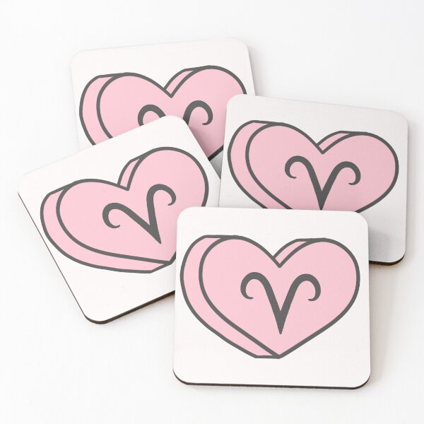 Item preview, Aries Cute Pink Astrology Heart  designed and sold by Sophisoap.