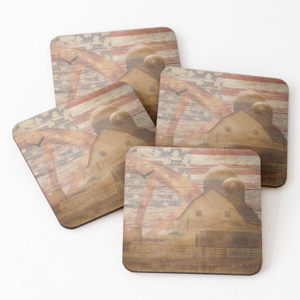 Item preview, Americana Home Decor Rustic Art Print Barn Flag Wagon Wheel Art A642 designed and sold by byNicol.