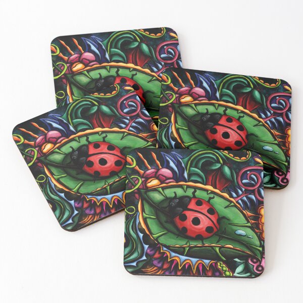Coccinelle multicolore Dessous de verre (lot de 4)